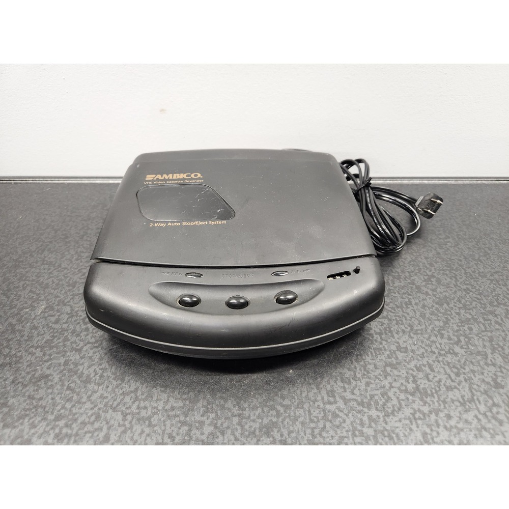 Vintage Ambico VHS Video Cassette Rewinder 2-Way Auto Stop Eject System ~ Good